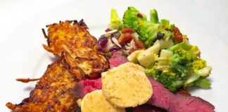 Mør kalveculotte med sprøde knoldselleri-kroketter og broccolisalat