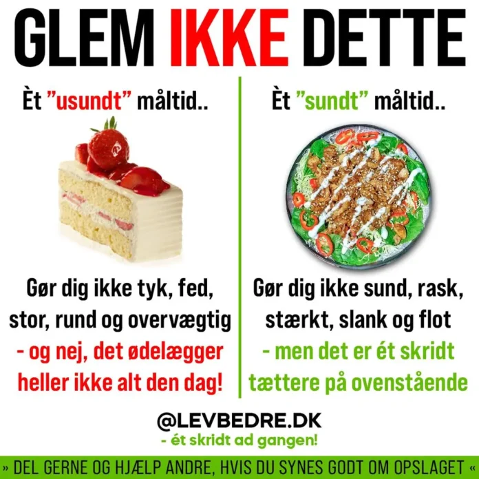ÉT STYKKE KAGE GØR DIG HVERKEN SUND ELLER USUND