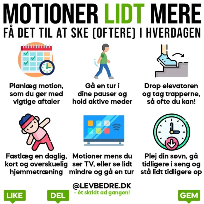 FÅ MERE HVERDAGSAKTIVITER UDEN ET FITNESSCENTER